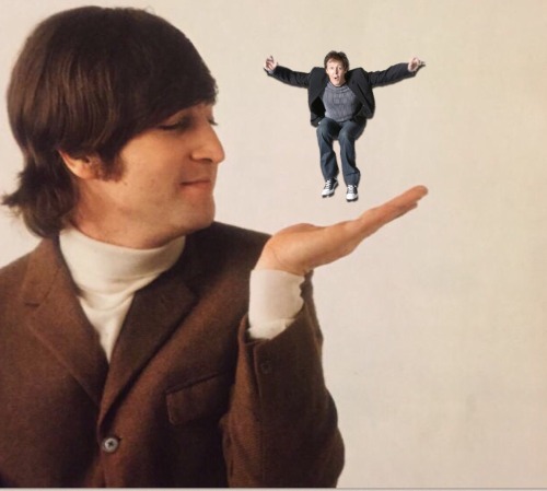 sgtpepperland: If you’re feeling down, here’s a picture I made of young John holding old