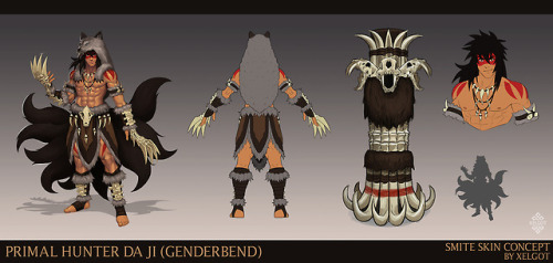 xelgot: Hey guys! Thanks everyone who liked the genderbend skin concept I did for DaJi from Smite so
