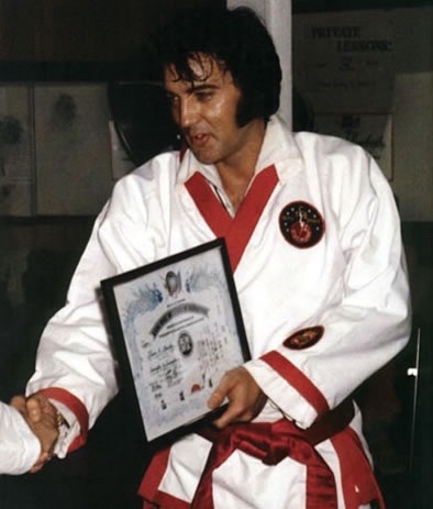 takingcare-of-business:  Elvis and karate, one of his favourite hobbies.