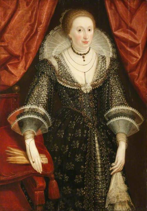 Portrait of a lady, either Anne Spencer (d.1618), Countess of Dorset or Elizabeth Shephard, (d. 1619