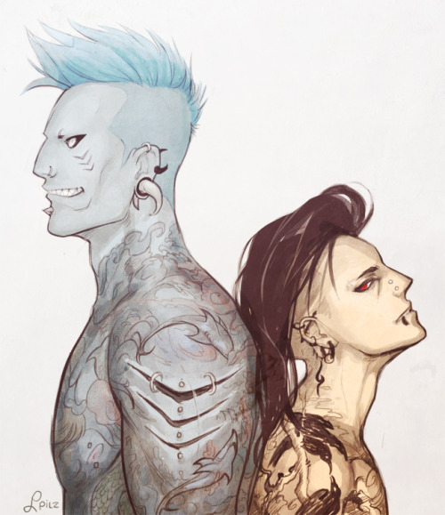 lpilz-blog: Inked - Kisame and Itachi punk style :K