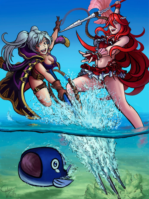 “Summer Fishing.” Fire Emblem Heroes fan art to go along with the first summer banners!