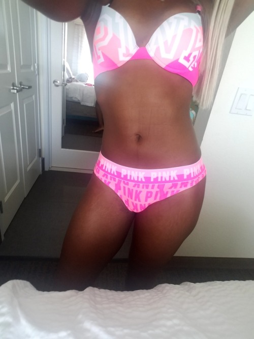 New bra &amp; panties #pink #blackqueen #slay #lovetheskinyourein