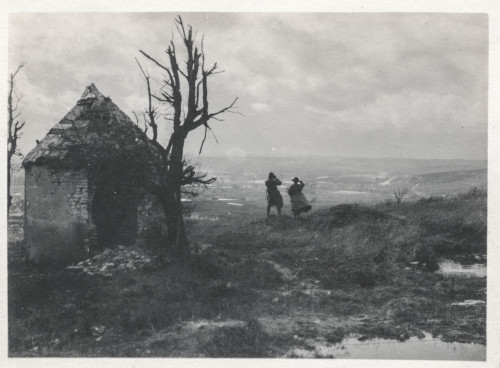 uconstruction: Two women looking over Verdun in France during WWI • Unknown Ph