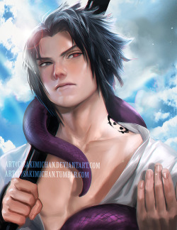 sakimichan:  Sasuke cus many of you guys asked for him haha Video Process(hours of it)+ the PSD file and brushes +high res of this piece will made available through http://www.patreon.com/creation?hid=1201328 (tutorials, reference sheets will be available