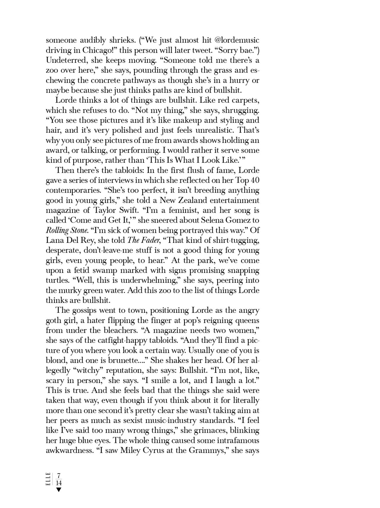 hilarityofsorts:  Part 1 of 2 L O R D E  A L M I G H T Y  //  ELLE Fashion Magazine //