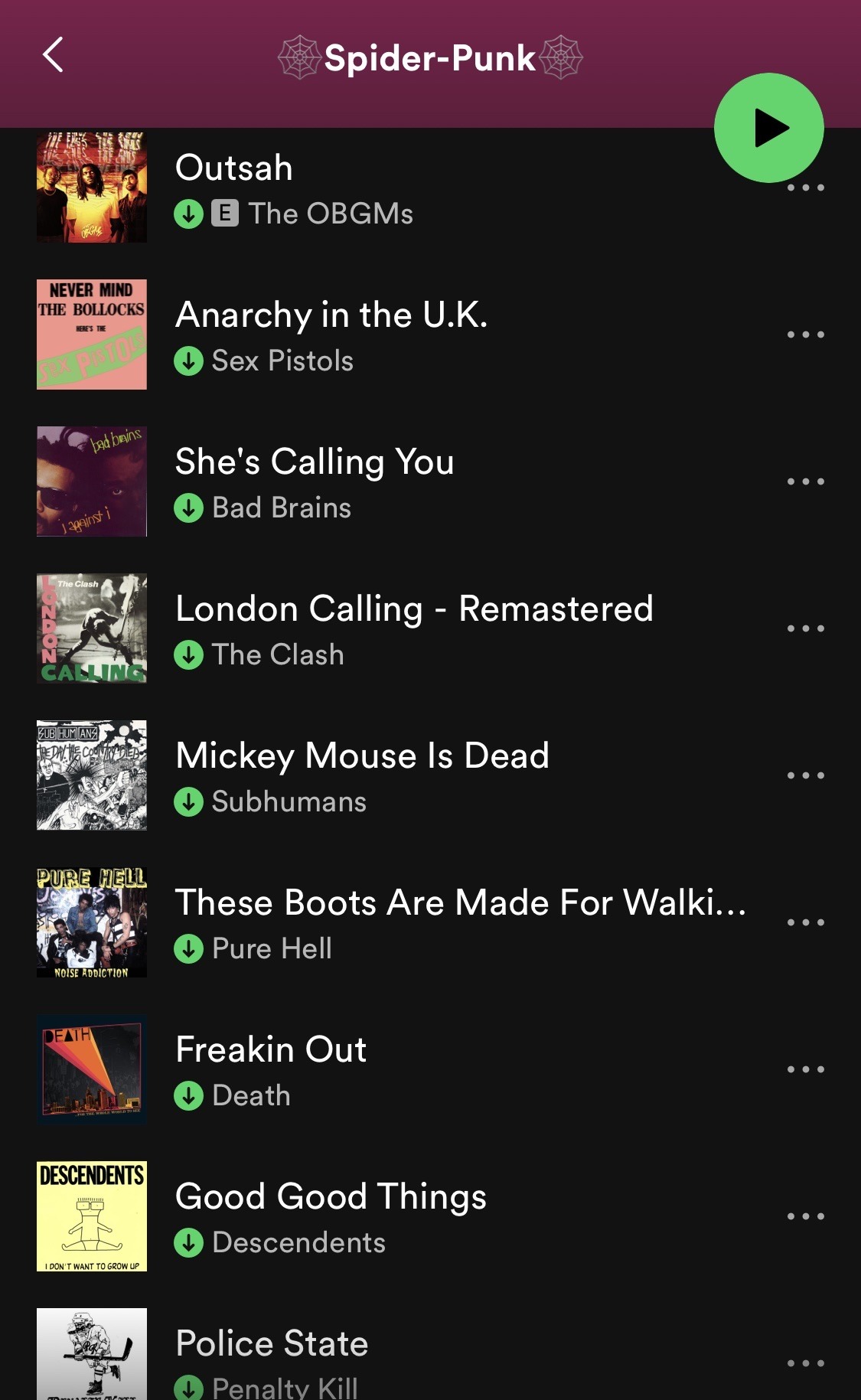 This is a Spider-Punk playlist