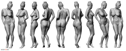 Porn anatomy360:  Some new female life model reference photos