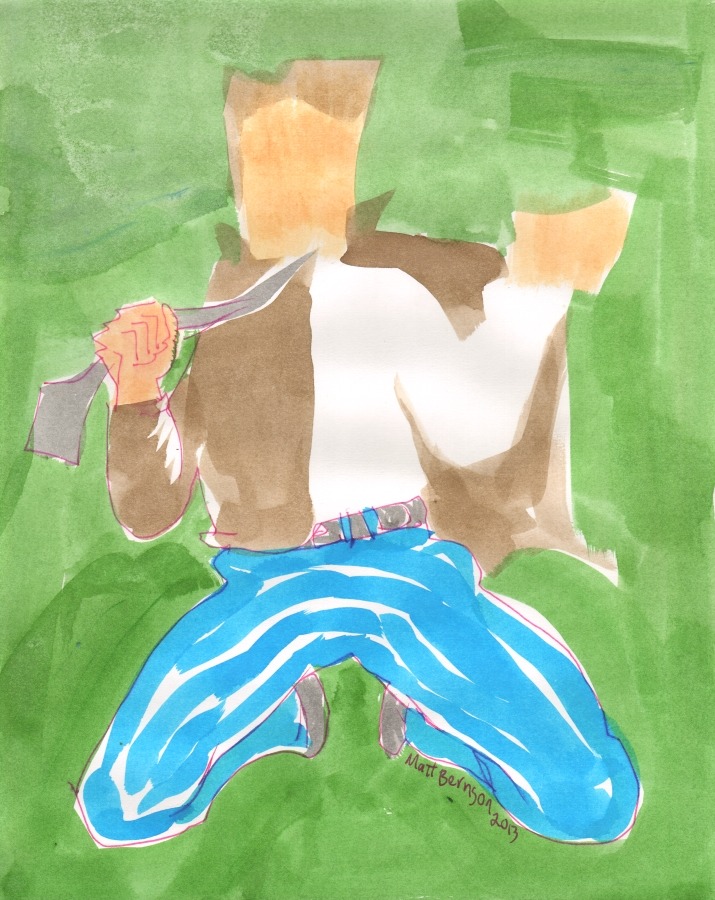 Drawings of Dale Stones done at Dr. Sketchy&rsquo;s Boston. Ink and watercolor