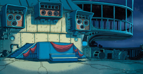 talesfromweirdland:Backgrounds from the 1987 Filmation series, BraveStarr.Not many remember this car