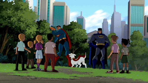 gameraboy:  Time for some Super Frisbee with KryptoBatman: The Brave and the Bold, “Battle of the Super-Heroes”