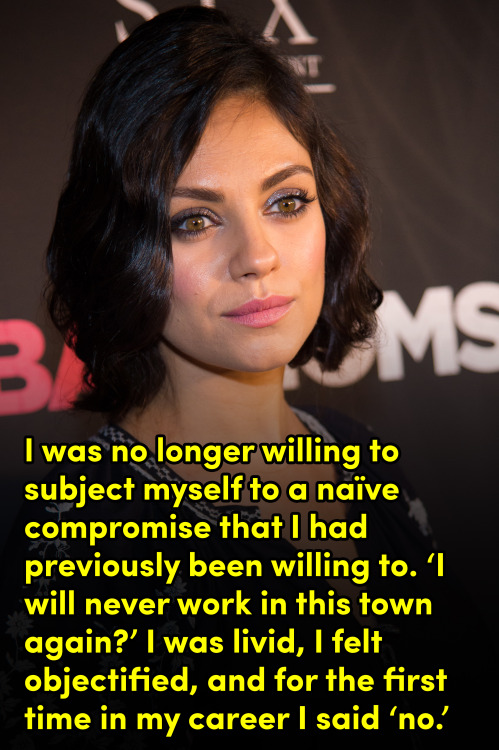 this-is-life-actually: Mila Kunis pens powerful op-ed on gender bias and wage gap in Hollywood In a 