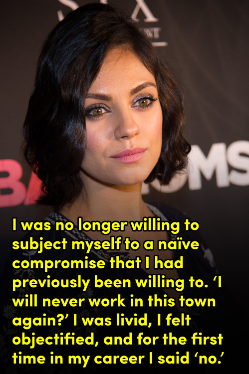 this-is-life-actually: Mila Kunis pens powerful op-ed on gender bias and wage gap in Hollywood In a