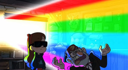 lobstronomousskeleton:theguiltybluecore:  lilgideonsbighouse:crazy-cipher:Someone who’s never watched Gravity Falls please explain this image.   an old man is blinded by the gay agenda right outside his window  meanwhile a young and strong lesbian