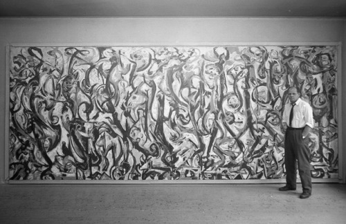 Jackson Pollock, Mural, 1943-1944Painting with details.Frederick W. Kent, Art students at work benea