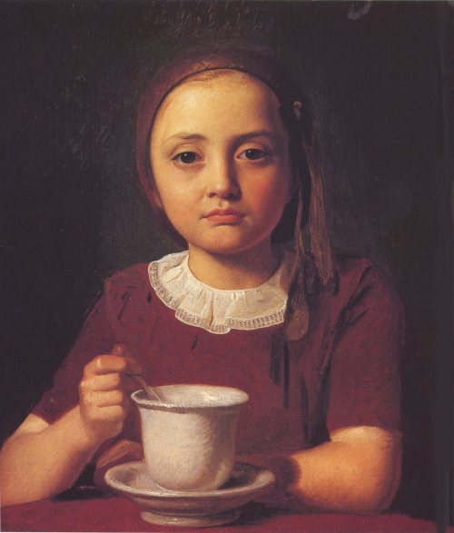 Constantin Hansen - Little Girl with a Cup (1850)