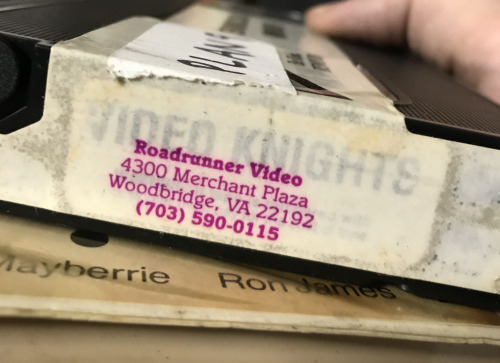 Lots of overhauled strip mall recently. This tape has a Video Knights sticker covered by a Roadrunne