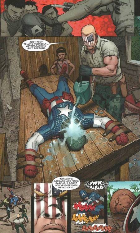 Captured Captain America was tortured - drug, brainwash, hang, electrify, waterboarding, beaten, and