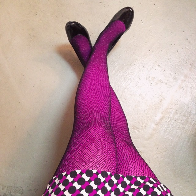 hoseb4bros:Day 4 of my #100in100 #fashion challenge with layered #tights #fishnets