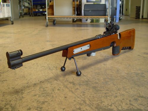 gunrunnerhell:  Anschutz Model 54 Another odd looking little bolt-action rifle seen primarily with competition shooters or collectors. Unlike the previous post with the Anschutz Model 64, which had the spare magazines side saddle on the forearm of the