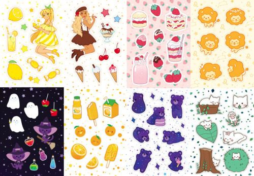 The patreon sticker sheets I have left over from the last year are now available in my store! https: