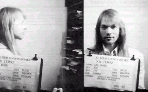 marcdutroux:  Axl Rose’s numerous mugshots.