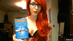 nsfwjynx:   ”Erotic Reading - GoT” is now up on  CV and ELM♥  Shot in 720 p, 5:10 min. long HiJynx wants to read to you from one of her favorite books - Game of Thrones. While she reads about Daenarys eating the heart of the stallion, she uses