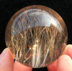 bijoux-et-mineraux:  Rutilated Quartz Sphere