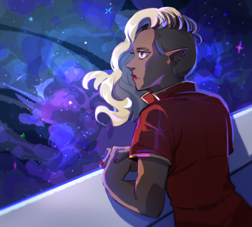 dramatic-audio:cheroid:it’s an awfully lonely galaxy without you[ID: digital art of Lup from T