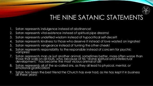 diabolicality:  The Nine Satanic Statements