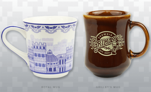 soloshikigami:  sesurescue: sinisor:   tyranttortoise:   nochocolate:  Fangamer just released two new Undertale items:  Royal Mug  Grillby’s Mug You can buy both mugs together in the Mug Combo, which includes the Annoying Dog Lapel Pin as a bonus!