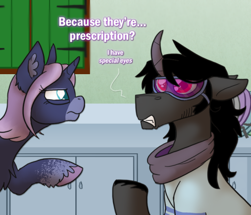 ask-king-sombra:  Formal Ski Goggles are tooottally a thing.  >w<…not gonna lie, part of me almost hoped they’d grab his goggles before he or CT had a chance to stop them. XD