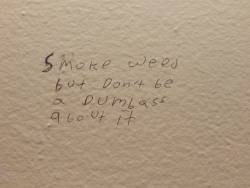 reddlr-trees:  Words of wisdom from graffiti in a high school boys’ bathroom.