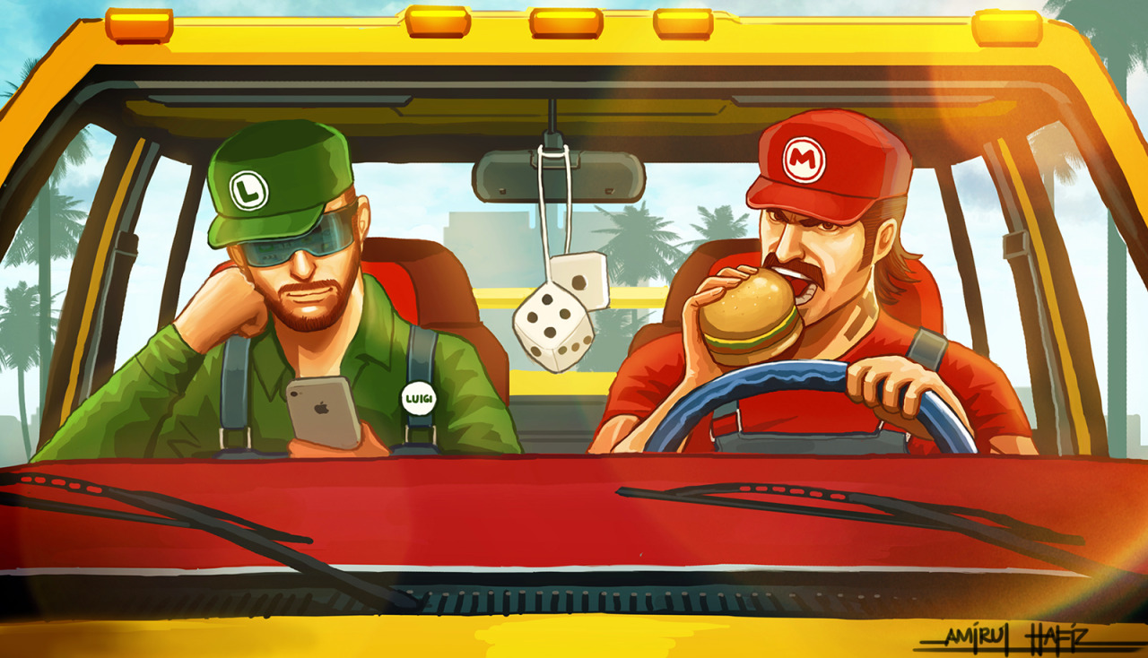 thattalldarkguy:  justinrampage:  The Super Mario Brothers Imagined as Grand Theft