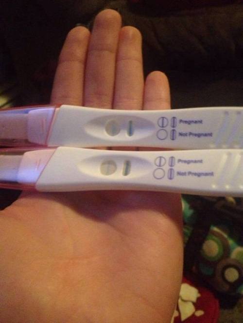 theimpregstation: Oh shit, he knocked up both of us! My sisters took their pregnancy tests today. Th
