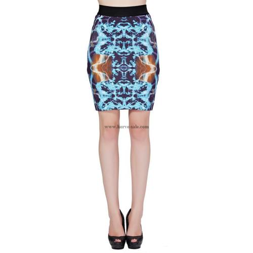 Herve Leger Blue Jaquard Printed Sexy Bandage Skirt HF471BL. Find it at http://www.luxurydressesbox.