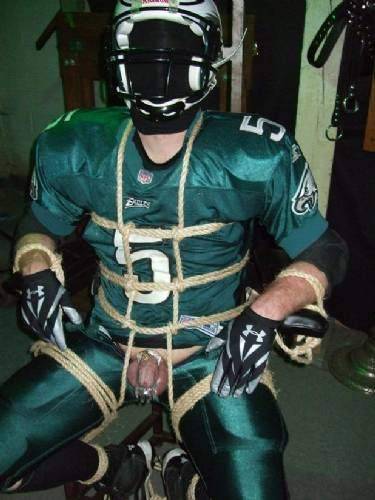 gearjockmo:  Punishment for jockfag included not only bondage, but having my cock