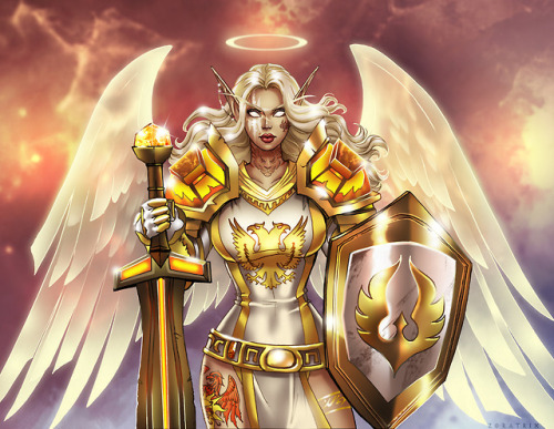 art-zoratrix:Commission for @the-warbound-seraph, their character Paladin Phaeith.