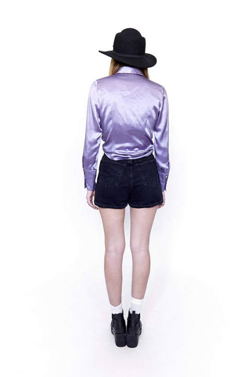 silk lavender shirt // $18.00