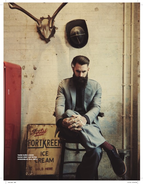 beardifulbeards:  stonehairsalon:  Ricki Hall for L’officiel MagazinePhotographer: Olgac Bozalp Hair: John Mullan for Nude Agency at Stone HairStylist: Eilidh Greig Mua: Charlotte Reid  Model: Ricki Hall @ Nevs London  beardifulRicki, you’re killing