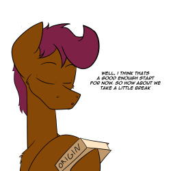 adventuresofthecolossalpony:  time to stop story time for now. And the Message box has been blown up.  QUESTION TIME! Mod: Going to be taking a break from comic stuff for now, get caught up story wise. so for now, i will do small asks and fun stuff while