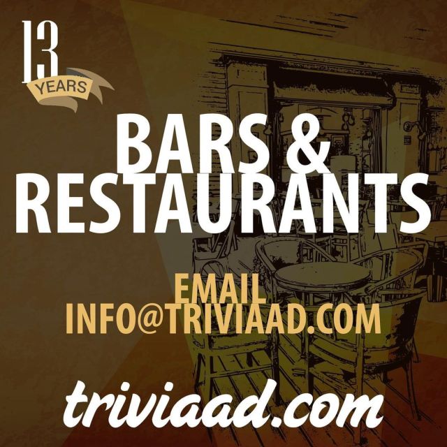 Bar, pub and restaurant owners in the tri-state area (NYC, NJ, CT), email info@triviaad.com to schedule your weekly trivia night! #NYC #Trivia #TriviaNight #NJ #NorthJersey #Hoboken #BergenCounty #NewJersey #Connecticut #CT #Stamford #Norwalk #NewYorkCity #Manhattan #Queens #Brooklyn (at New York, New York) https://www.instagram.com/p/CdnfQwkrpj0/?igshid=NGJjMDIxMWI= #nyc#trivia#trivianight#nj#northjersey#hoboken#bergencounty#newjersey#connecticut#ct#stamford#norwalk#newyorkcity#manhattan#queens#brooklyn