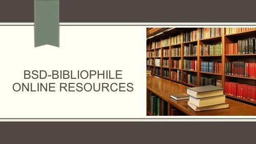 BSD-Bibliophile Online Library:Novels, Short Stories and PoemsArticles and EssaysList of Books in En