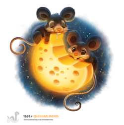 cryptid-creations: Daily Painting 1692# Cheddar Moon by Cryptid-Creations   For WIP’s, time-lapses, and more. Please check out my Patreon https://www.patreon.com/piperdraws Twitter  •  Facebook  •  Instagram  •  DeviantART   