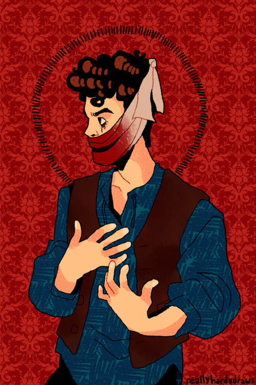 reallyhardydraws: the grinning man // they put blood in my nightmares, filled my world with unspeaka