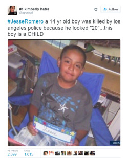 prettyboyshyflizzy:  lagonegirl:  what is going on in this world 😡 #JesseRomero   Police really be shooting people that run away cause don’t feel like chasing them. Running away is a death sentence from a lazy cop 