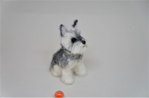 A cute needle felted Mini Schnauzer.  Happy Monday evening!