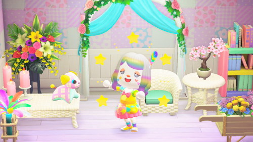 averiina:doubutsu-no-mori: pastel rainbow hair mod @clownmoontoon it made me think of you U CAN HAVE