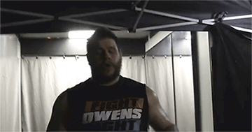 mithen-gifs-wrestling:  Kevin Owens in the aftermath of his victory over John Cena in his WWE debut.