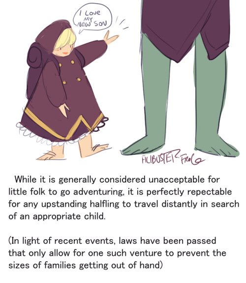 dvandom:filibusterfrog: halflings love their new giant children “So, Mister…GRAAAAGH Underhill-by-